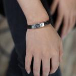 157BBR Armband Zwart-Bruin Dames CHEVRON Collectie