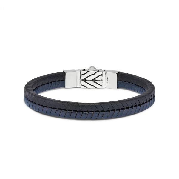 157BBU Armband zwart-blauw CHEVRON Collectie
