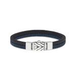 157BBU Armband zwart-blauw CHEVRON Collectie