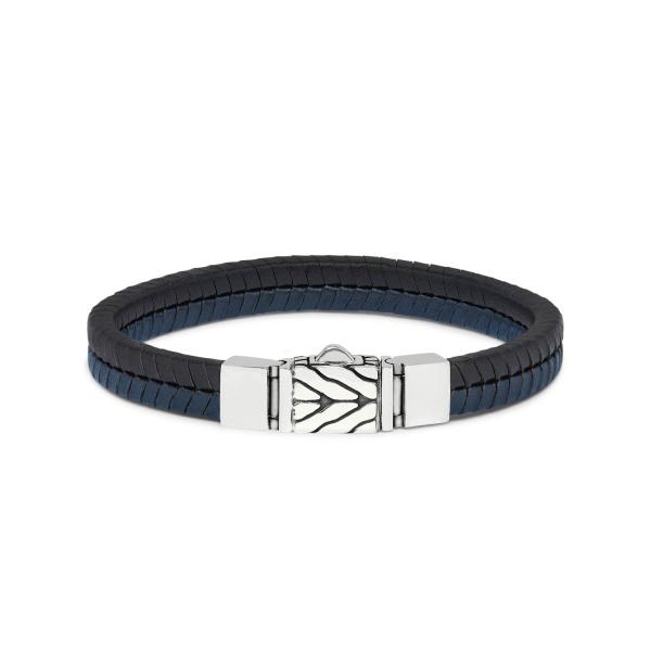 157BBU Armband zwart-blauw CHEVRON Collectie