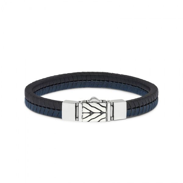 157BBU Armband zwart-blauw