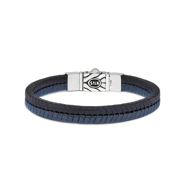 157BBU Armband zwart-blauw CHEVRON Collectie