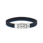 157BBU Armband zwart-blauw CHEVRON Collectie