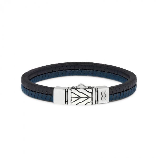 157BBU Armband zwart-blauw CHEVRON Collectie
