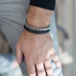 171BLK Armband Zwart Heren WEAVE Collectie