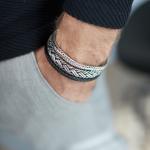 171BLK Armband Zwart Heren WEAVE Collectie