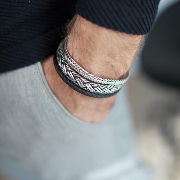 171BLK Armband Zwart Heren WEAVE Collectie