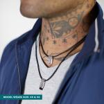183BLK Ketting Zwart Heren CHEVRON Collectie