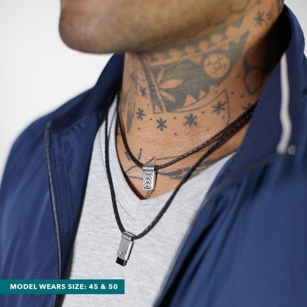 183BLK Ketting Zwart Heren CHEVRON Collectie