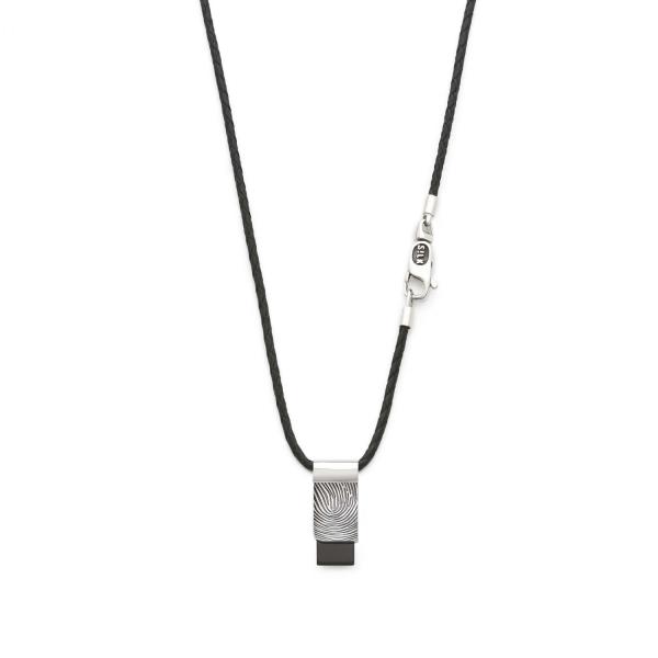 184BLK Ketting Zwart CHEVRON Collectie