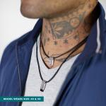 184BLK Ketting Zwart Heren CHEVRON Collectie