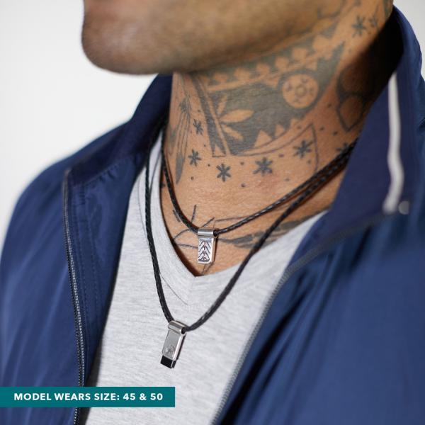 184BLK Ketting Zwart Heren CHEVRON Collectie