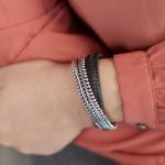 214BBR Armband Zwart-Bruin Dames CLASSIC CHEVRON Collectie