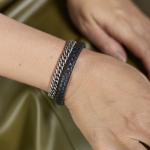 240BLK Armband Zwart Dames DOUBLE LINKED Collectie