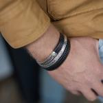 252BLK Armband Zwart Heren CHEVRON Collectie