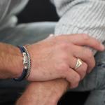 275BBU Armband Blauw-Zwart Heren CHEVRON Collectie