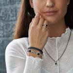 275BBU Armband Blauw-Zwart Dames CHEVRON Collectie