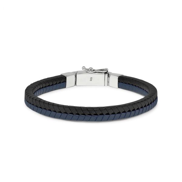 275BBU Armband Blauw-Zwart CHEVRON Collectie