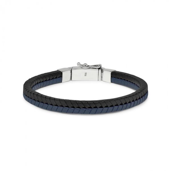 275BBU Armband Blauw-Zwart CHEVRON Collectie