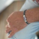 283 armband zilver gepolijst, mat & zwart Heren CHEVRON Collectie