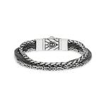 283 armband zilver gepolijst, mat & zwart CHEVRON Collectie