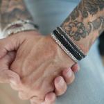 283 armband zilver gepolijst, mat & zwart Heren CHEVRON Collectie