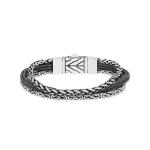 283 armband zilver gepolijst, mat & zwart CHEVRON Collectie