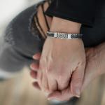 283 armband zilver gepolijst, mat & zwart Dames CHEVRON Collectie