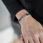 283 armband zilver gepolijst, mat & zwart Dames CHEVRON Collectie