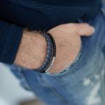 326BBU Armband Zwart-Blauw Heren ARCH Collectie