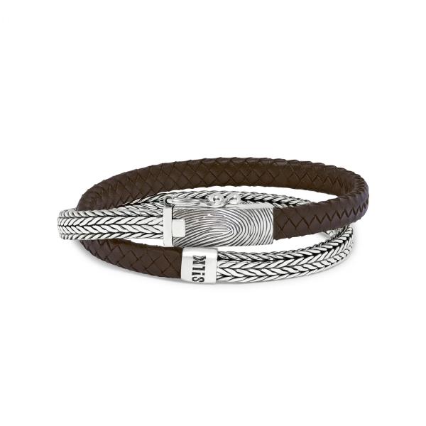 344BRN Armband Bruin ALPHA Collectie
