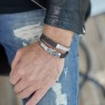 362BBR Armband Zwart-Bruin Heren ALPHA Collectie