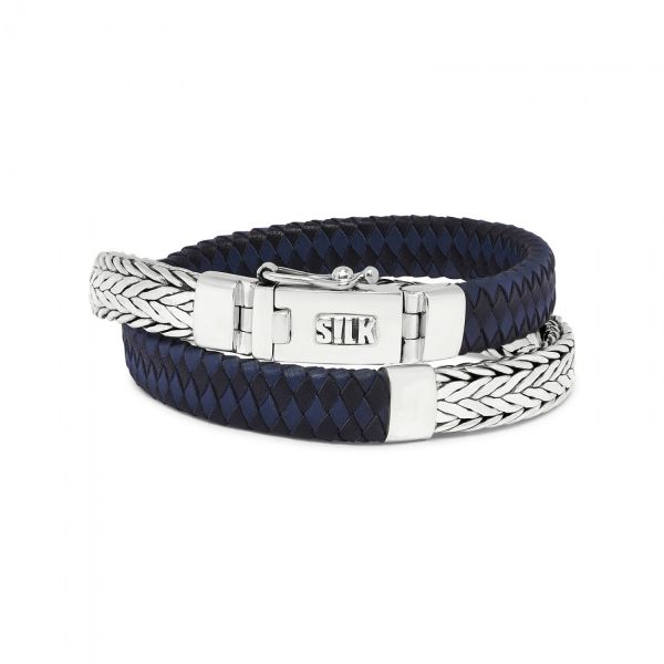 362BBU Armband Zwart-Blauw