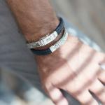 362BBU Armband Zwart-Blauw Heren ALPHA Collectie