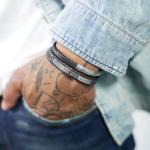 369BLK Armband Zwart Heren ALPHA Collectie