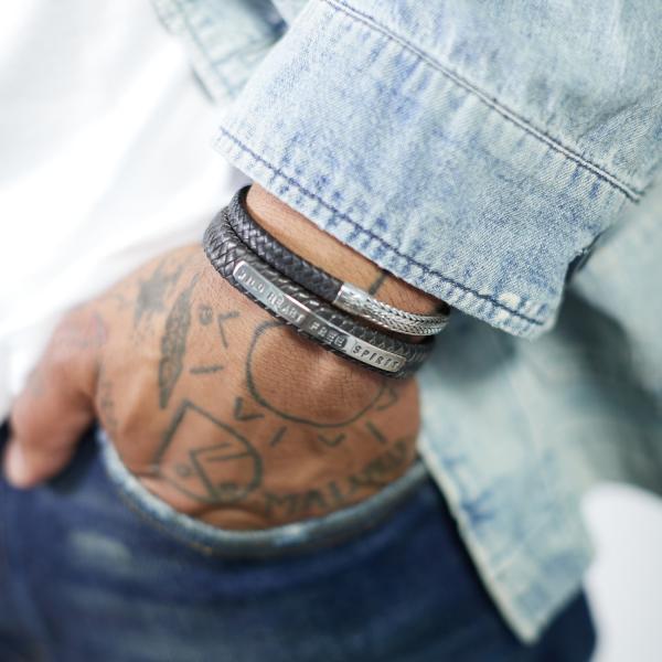 369BLK Armband Zwart Heren ALPHA Collectie
