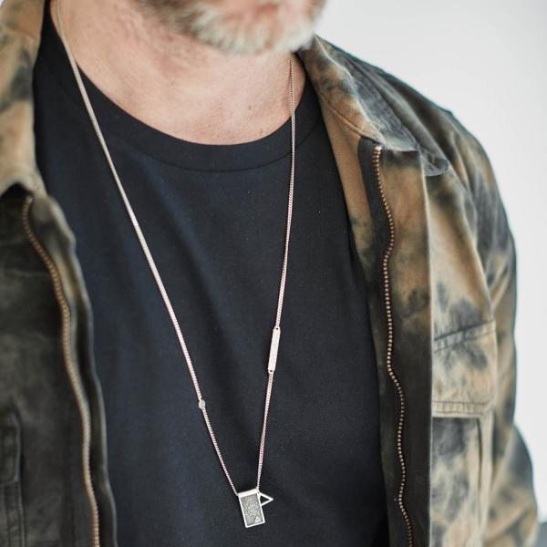 E440SIL Ketting met hanger Heren ELEMENTS Collectie