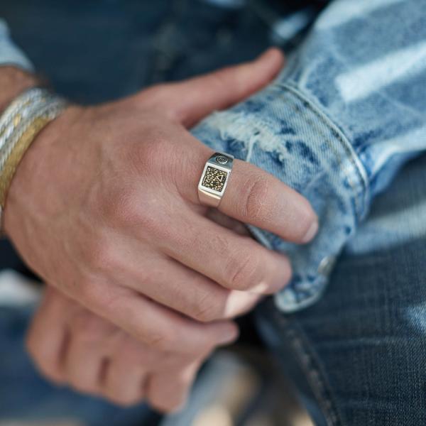 E442SBR Zegelring Heren ELEMENTS Collectie