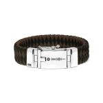 641BBR Armband leer zilver ALPHA Collectie
