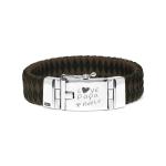 641BBR Armband leer zilver ALPHA Collectie