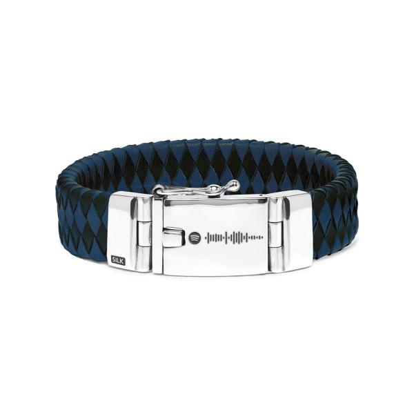 641BBU Armband leer zilver ALPHA Collectie
