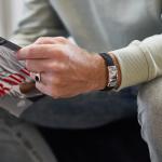 641BBU Armband leer zilver Heren ALPHA Collectie
