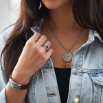 641BBU Armband leer zilver Dames ALPHA Collectie