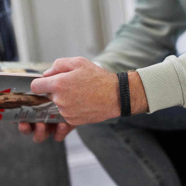 641BLK Armband Zwart Heren ALPHA Collectie