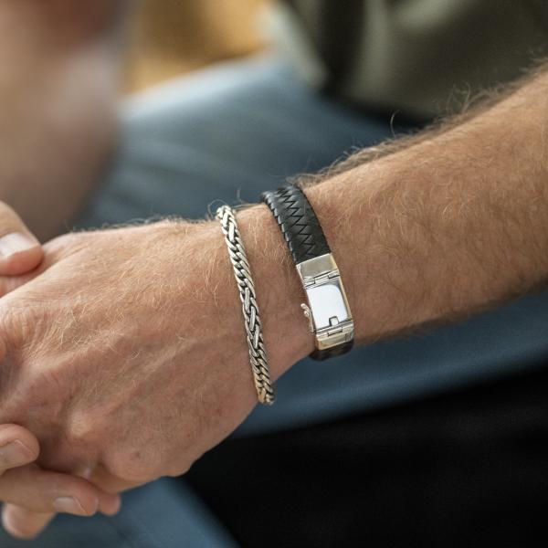 641BLK Armband Zwart Heren ALPHA Collectie