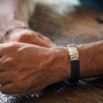 641BRN Armband leer zilver ALPHA Collectie