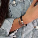 644BLK Armband zwart Dames ROOTS Collectie