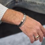 644BLK Armband zwart Heren ROOTS Collectie