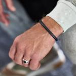 644BLK Armband zwart Heren ROOTS Collectie