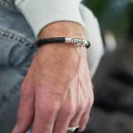 644BLK Armband zwart Heren ROOTS Collectie